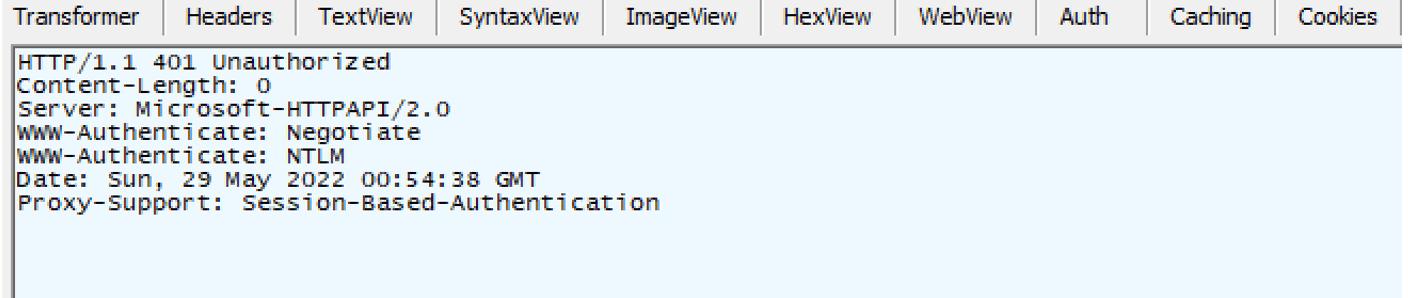ADFS server's response