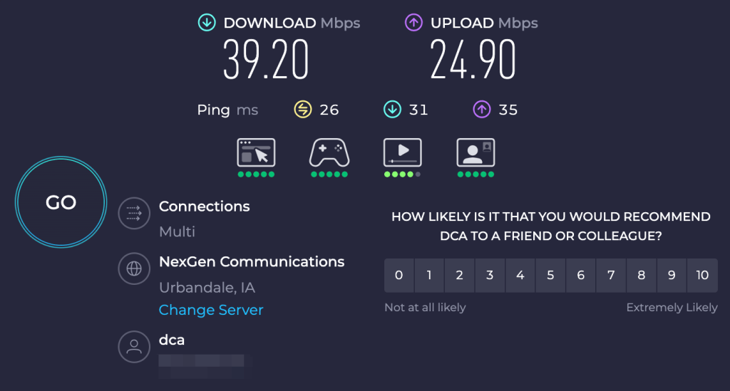 Iowa Speed Test