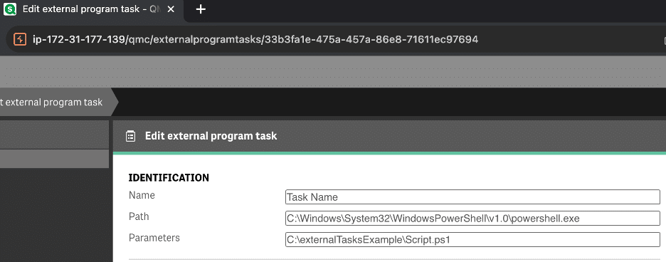 We also observed functionality existed in the frontend interface to create external program tasks within the management console